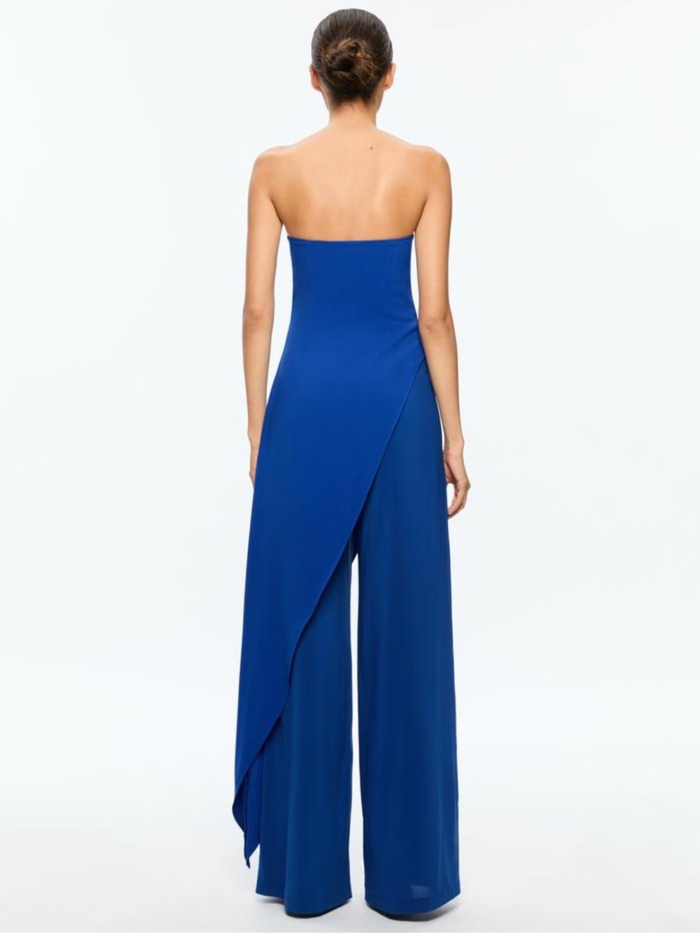 Alice + Olivia Strapless Cobalt Blue Wide-Leg Jumpsuit